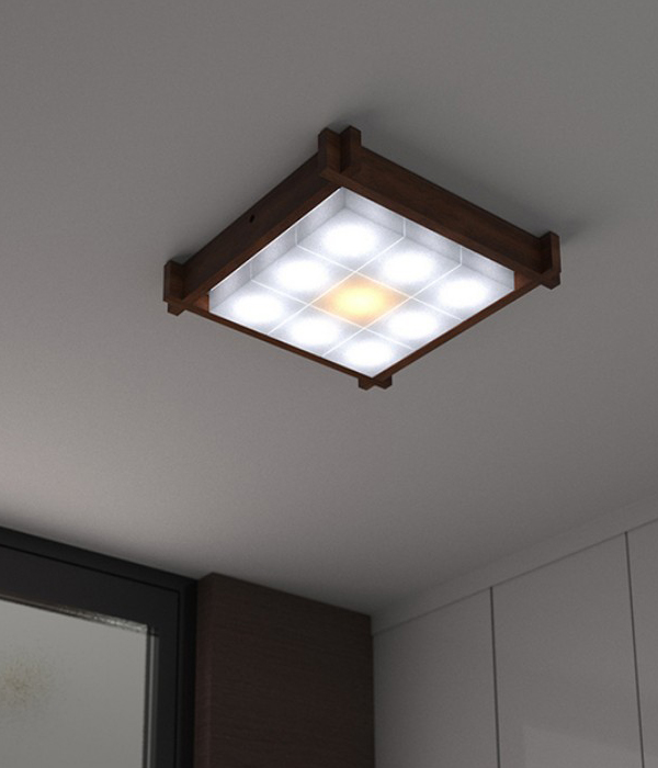 우드블록 스타크 3x3 원목 직부등 현관등 베란다조명